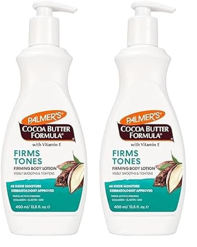 Palmer's Cocoa Butter Formula Skin Firming Body Lotion, Toning & Tightening Cream with Q10, Collagen & Elastin, Pump Bottle, 13.5 Oz. (Pack of 2) | Amazon (US)