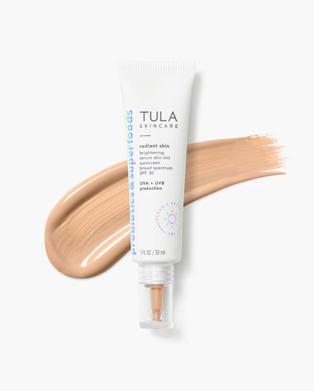 brightening serum skin tint sunscreen broad spectrum SPF 30 | Tula Skincare