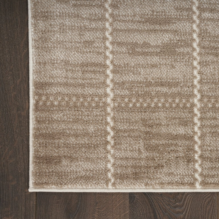 Nourison Serenity Home Geometric Mocha Ivory 9' x 12' Area Rug (9x12) | Walmart (US)