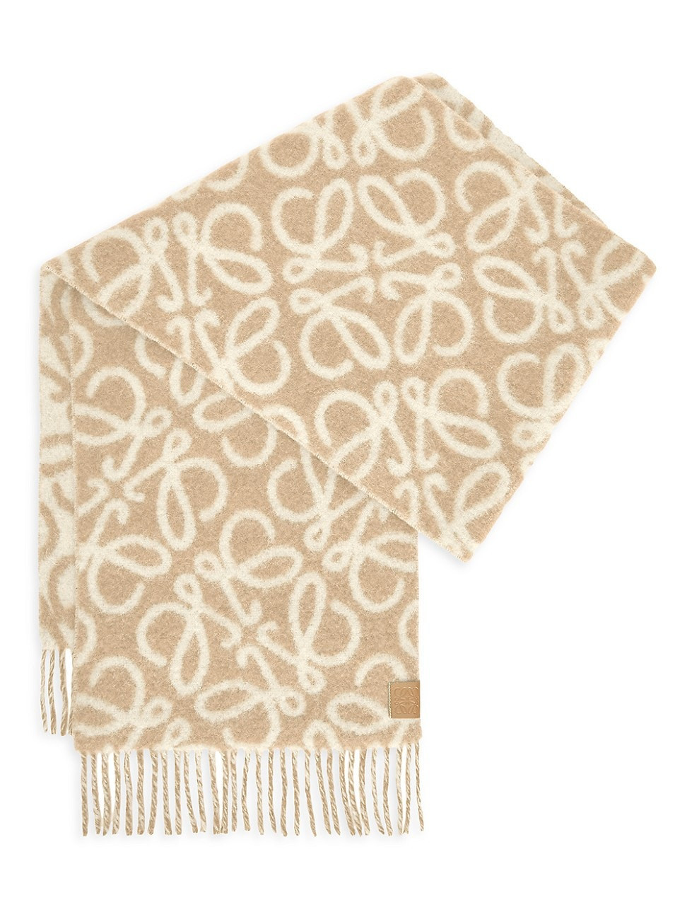 Women's Anagram Alpaca-Blend Scarf - Beige White | Saks Fifth Avenue
