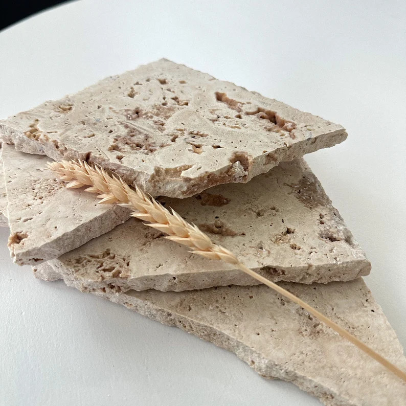 Travertine Natural Stone - fragments Pieces of Broken product -display tray - Stone Product Photo... | Etsy (US)