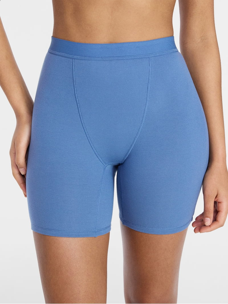 No Boundaries Cotton Stretch Ribbed Boxer Short Panties, Women's XS-XXXL | Walmart (US)