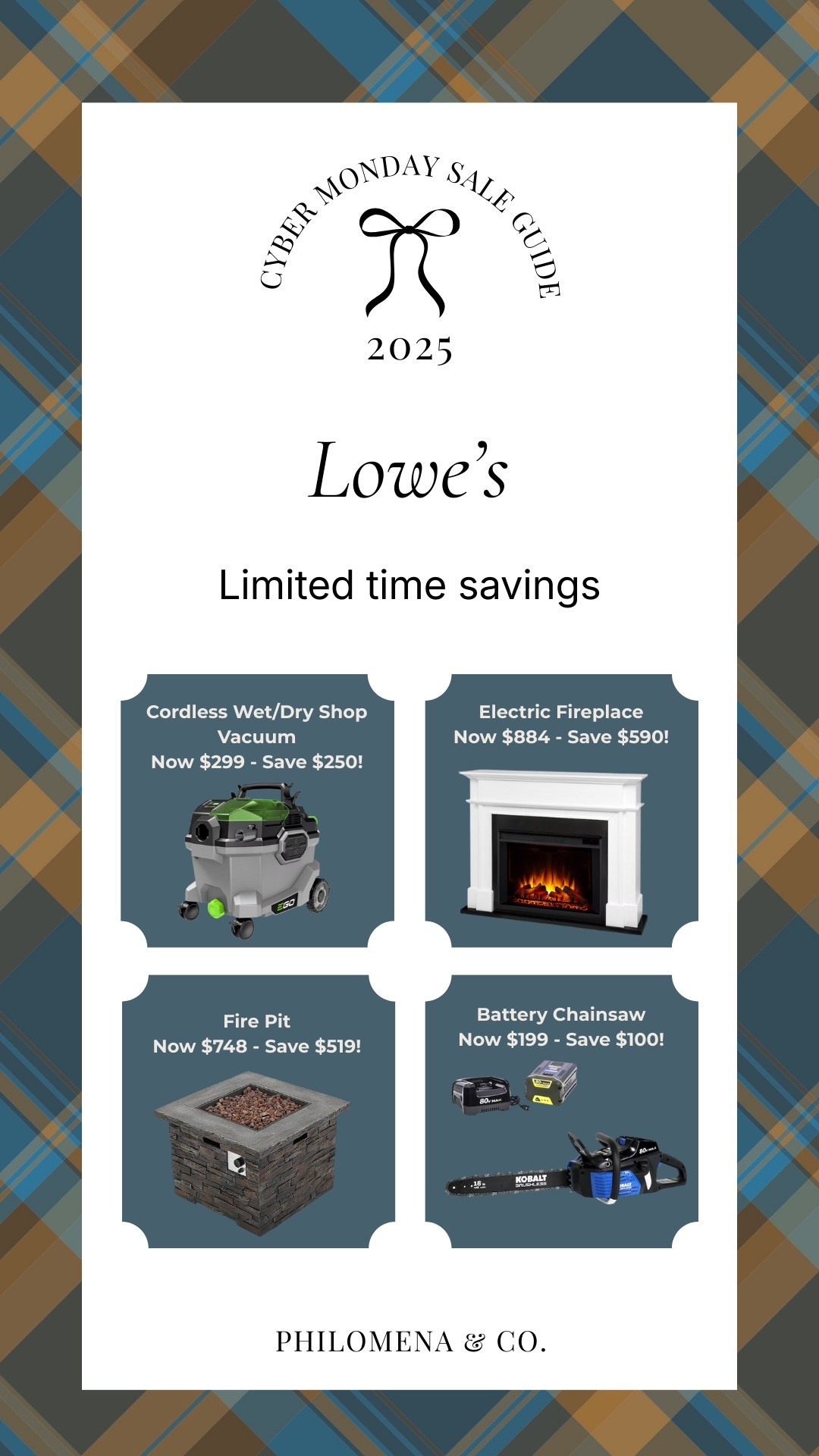 Cyber Monday, Cyber Monday sales, gifts for him, gifts for husband, gifts for dad, gift guide, gift for DIYer, gift for brother, Lowe’s, sale, cyber Monday deals, chainsaw, cordless shop vac, electric fireplace, outdoor firepit

#LTKGiftGuide #LTKCyberWeek #LTKSaleAlert