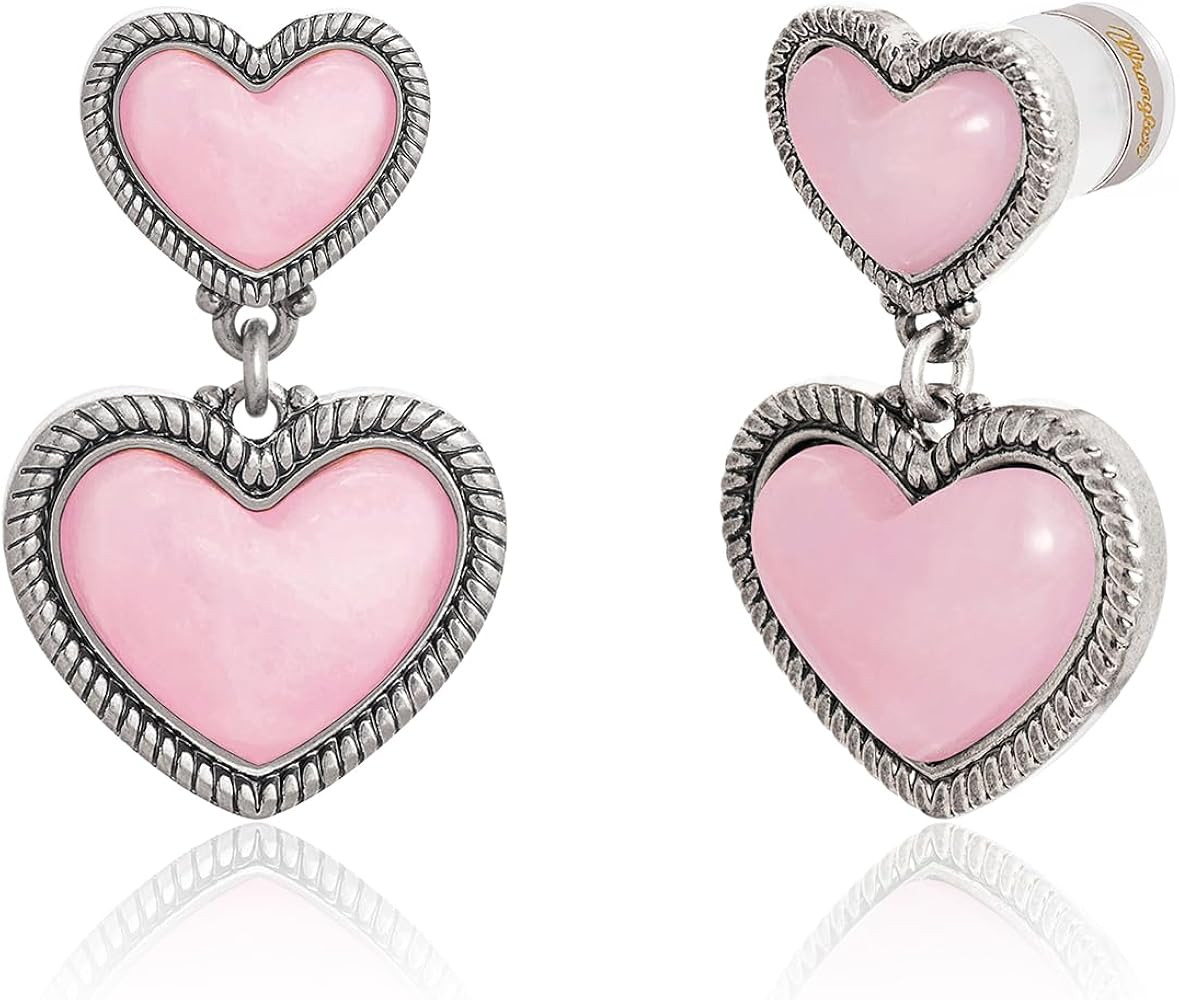 Wrangler Western Turquoise Heart Dangle Earrings for Women Statement Gold Plated Affection Cowgir... | Amazon (US)
