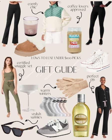 Gift Guide Under $100 - Stylish and Soft Clothing - Cozy Gifts - Self Care - Gloves - Candles - Pjs - Socks - Sneakers - Jacket

#LTKunder100 #LTKstyletip #LTKHoliday