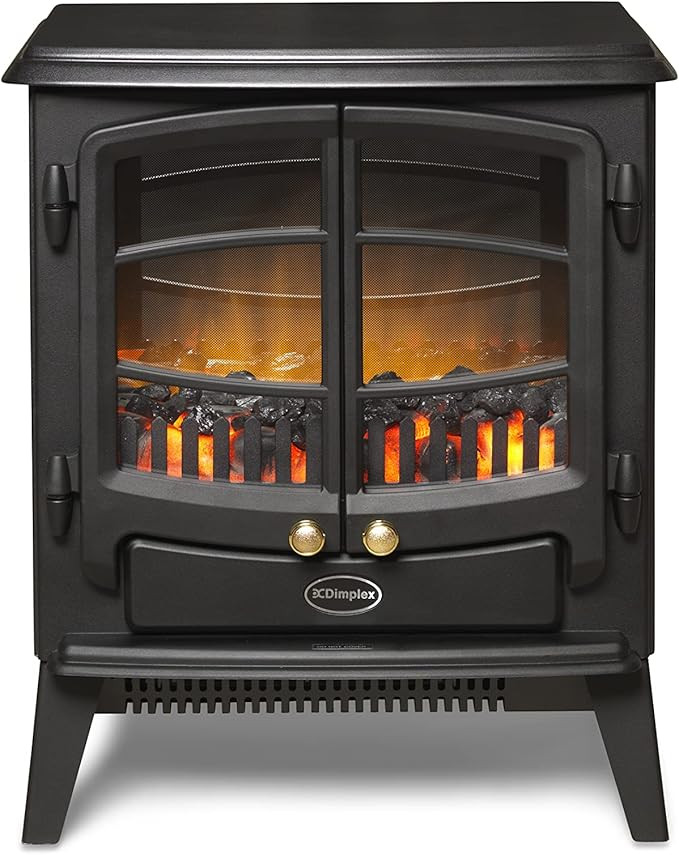 Dimplex Tango Optiflame Electric Stove, Matte Black Free Standing Stove Fire with Coal Fuel Bed, ... | Amazon (UK)