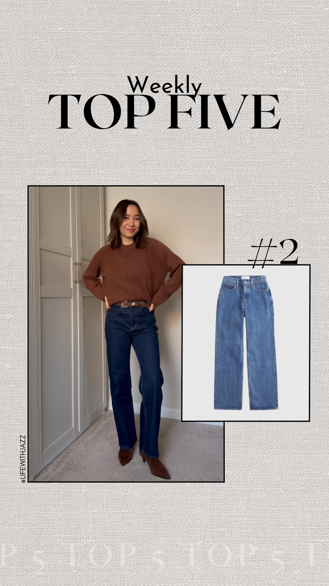 #2 bestseller: abercrombie high waisted relaxed jeans 

classic & affordable jeans under $100 

come in several washes 

wearing the short inseam (i'm 5'4") 

 #LTKFindsUnder100