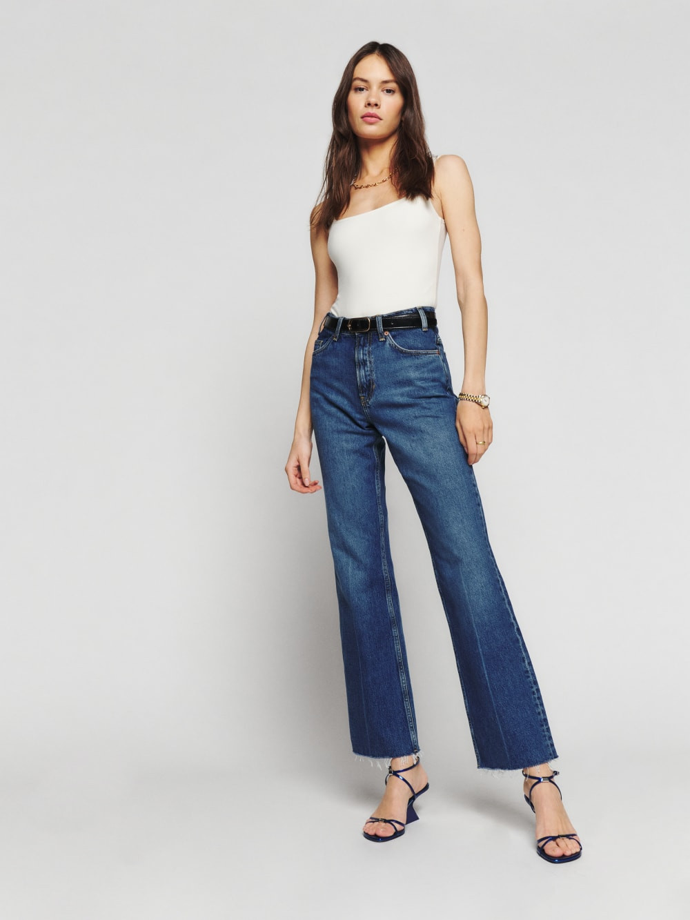 Hill Mid Rise Kick Flare Jeans | Reformation (Global)