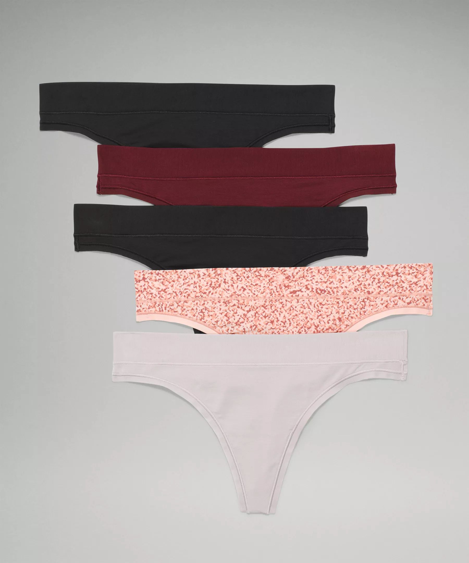 UnderEase Mid Rise Thong Underwear 5 Pack | Women's Underwear | lululemon | Lululemon (US)