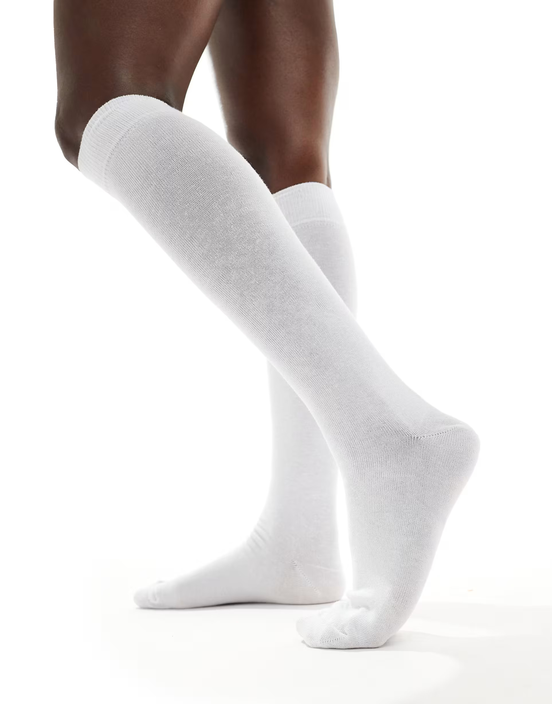 ASOS DESIGN rib knee high socks in white | ASOS (Global)
