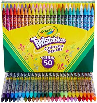 Crayola Twistables Colored Pencil Set, School Supplies, Coloring Gift,50 Count | Amazon (US)