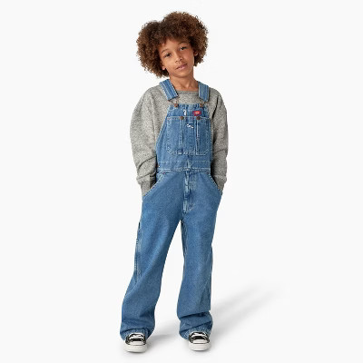 Dickies Kids' Denim Overalls, Stonewashed Indigo Blue (SNB), ,XL | Target