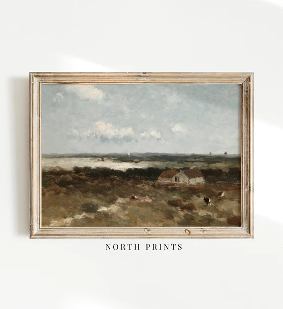 Landscape Painting | Vintage Print | Antique Farmhouse Art PRINTABLE #248 | Etsy (US)