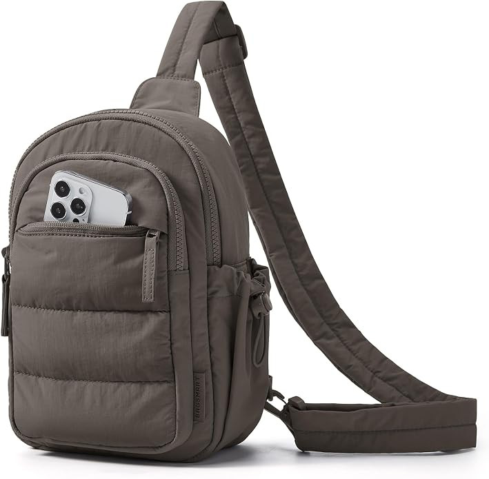 BAGSMART Small Sling Bag for Women, Puffer Crossbody Bag Hobo Handbag | Fanny Packs for Travel Hi... | Amazon (US)