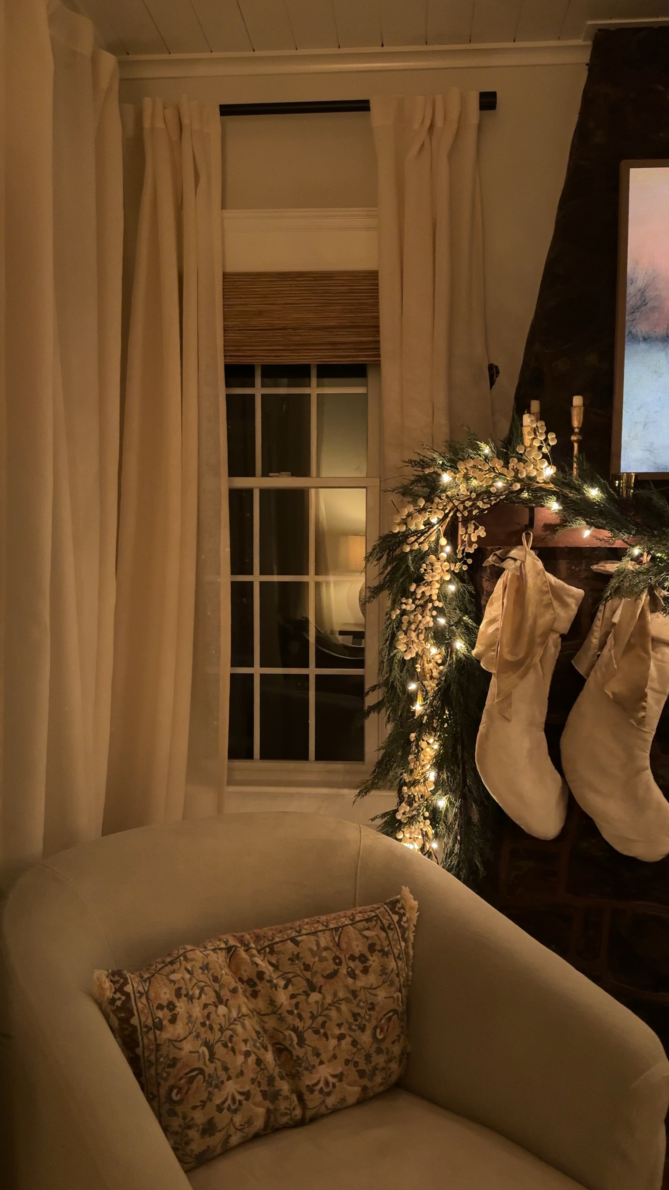 Mantle decor and stockings!