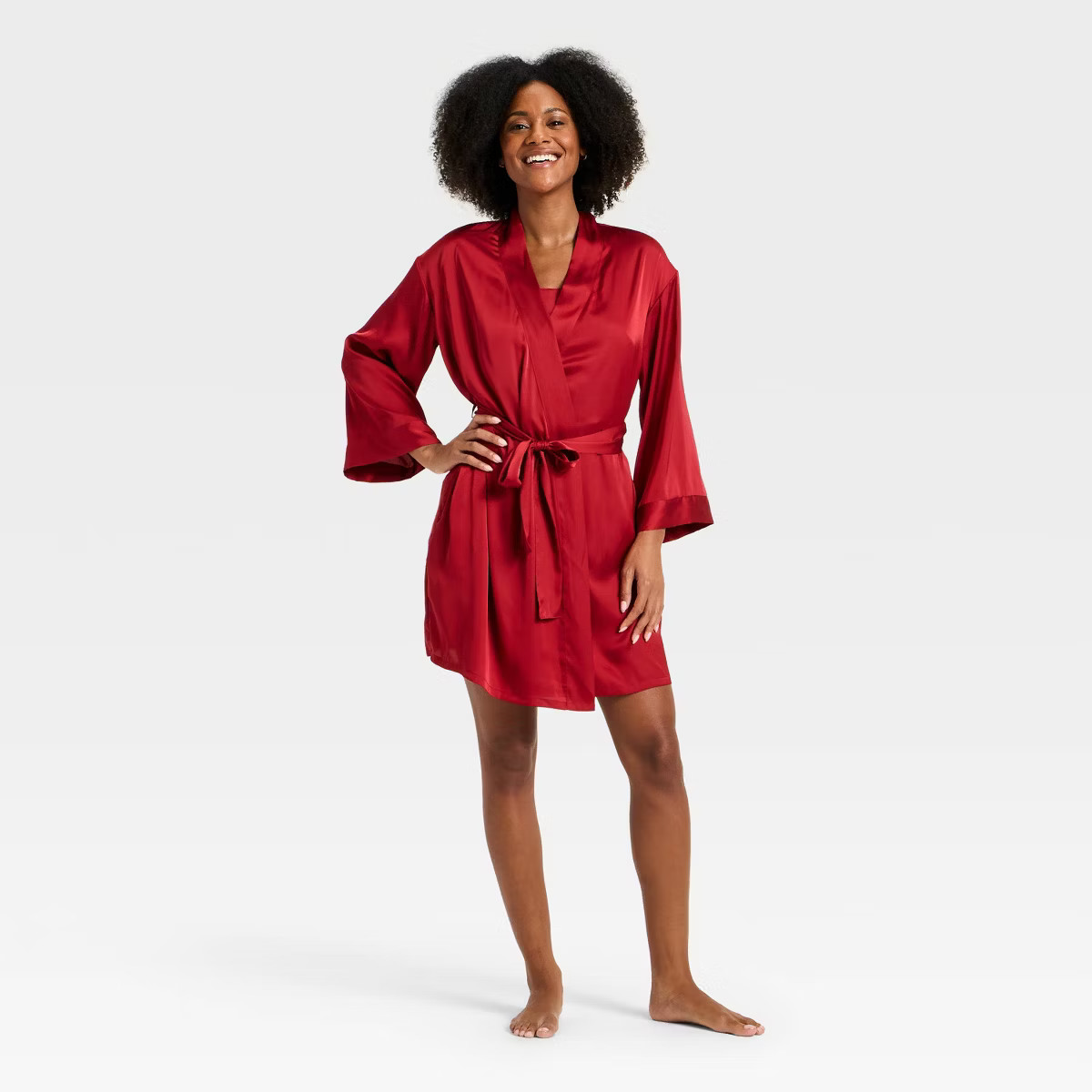 Women's Satin Robe - Auden™ Pink M/L | Target