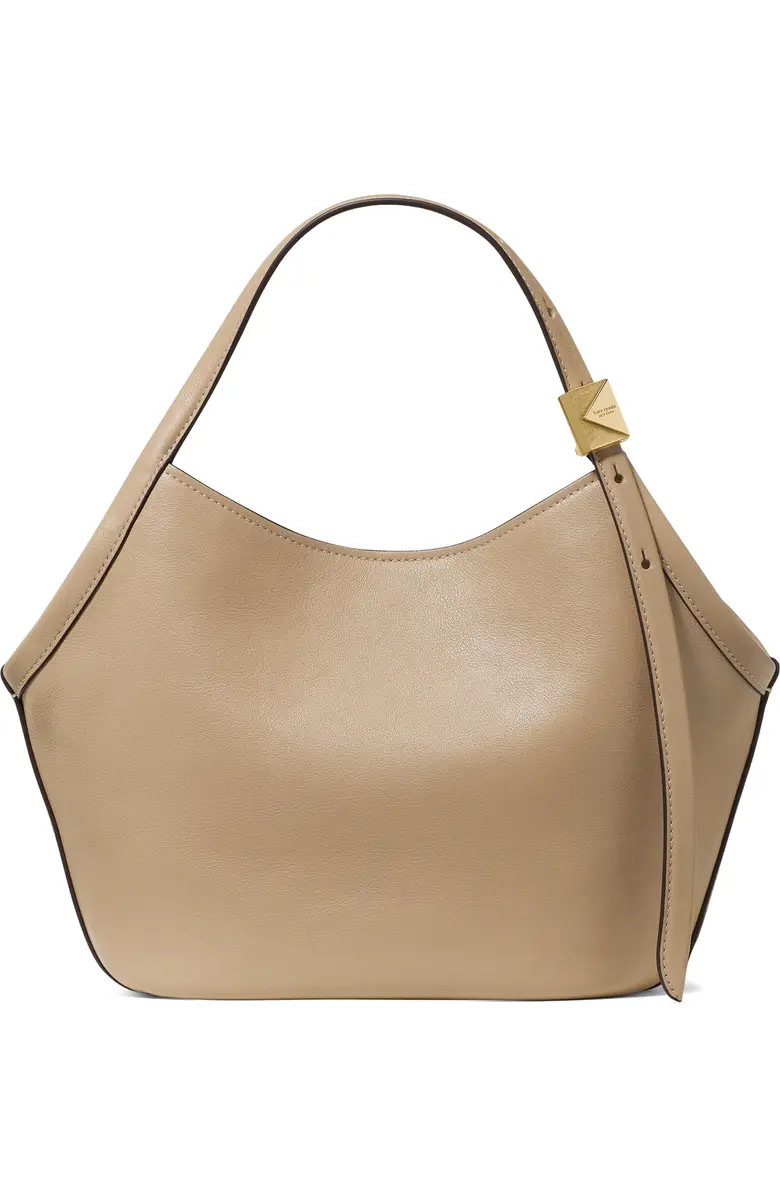 small deco fine grain leather tulip top handle bag | Nordstrom