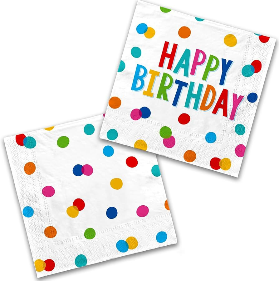 Happy Birthday Party Supplies - Dots Design, Featuring Napkins, Suitable for Adults & Kids (6.5x6... | Amazon (US)