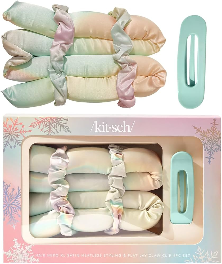 Kitsch Holiday Hair Hero XL Satin Heatless Styling & Flat Lay Claw - Heatless Curls & Waves, Extr... | Amazon (US)