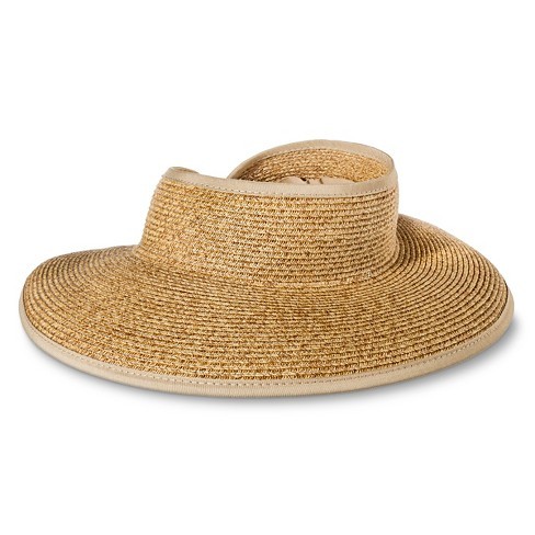 Women's Straw Roll Up Visor Wrap Hat Tan - Merona™ | Target