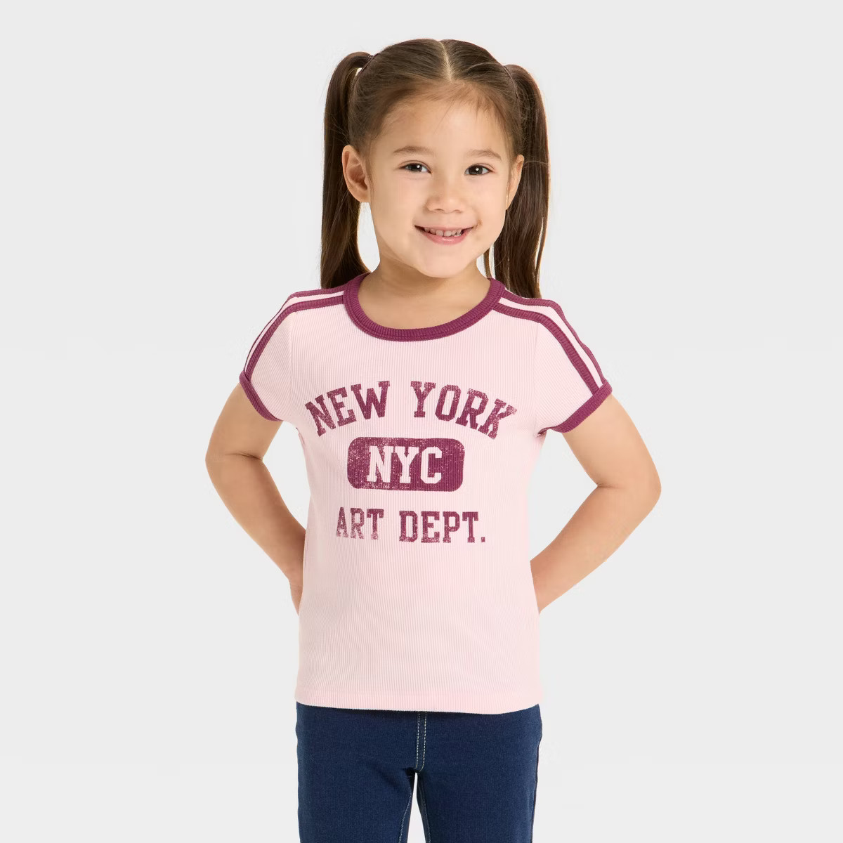 Grayson Mini Toddler Girls' New York Short Sleeve T-Shirt - Pink | Target