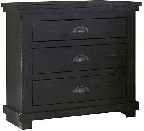 Progressive Furniture Willow Nightstand, 32" x 17" x 31", Distressed Black | Amazon (US)