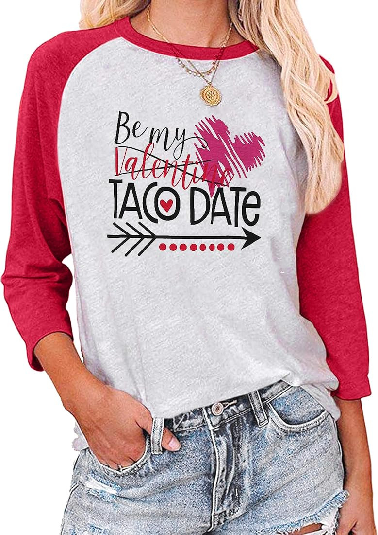 Love Shirt Valentine's Day Shirt Women Plaid Love Heart Graphic Tee Letter Print Baseball T Shirt... | Amazon (US)