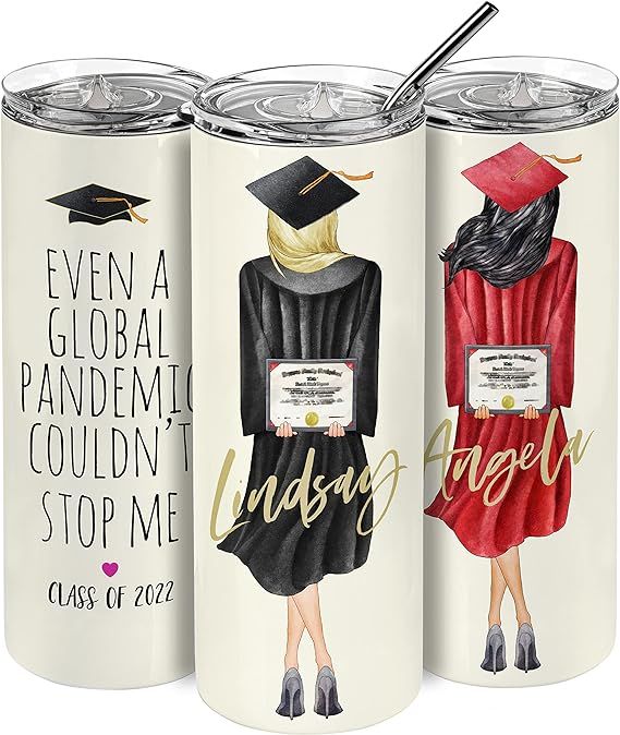 Graduation Gifts for Her, Personalized Skinny Tumbler for Women, 20 Oz. Choose Your Hair Styles, ... | Amazon (US)