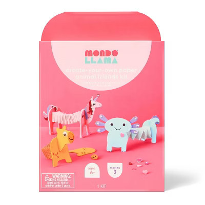 3ct Valentine's Craft Paper Accordion Animal Activity Kit - Mondo Llama™ | Target