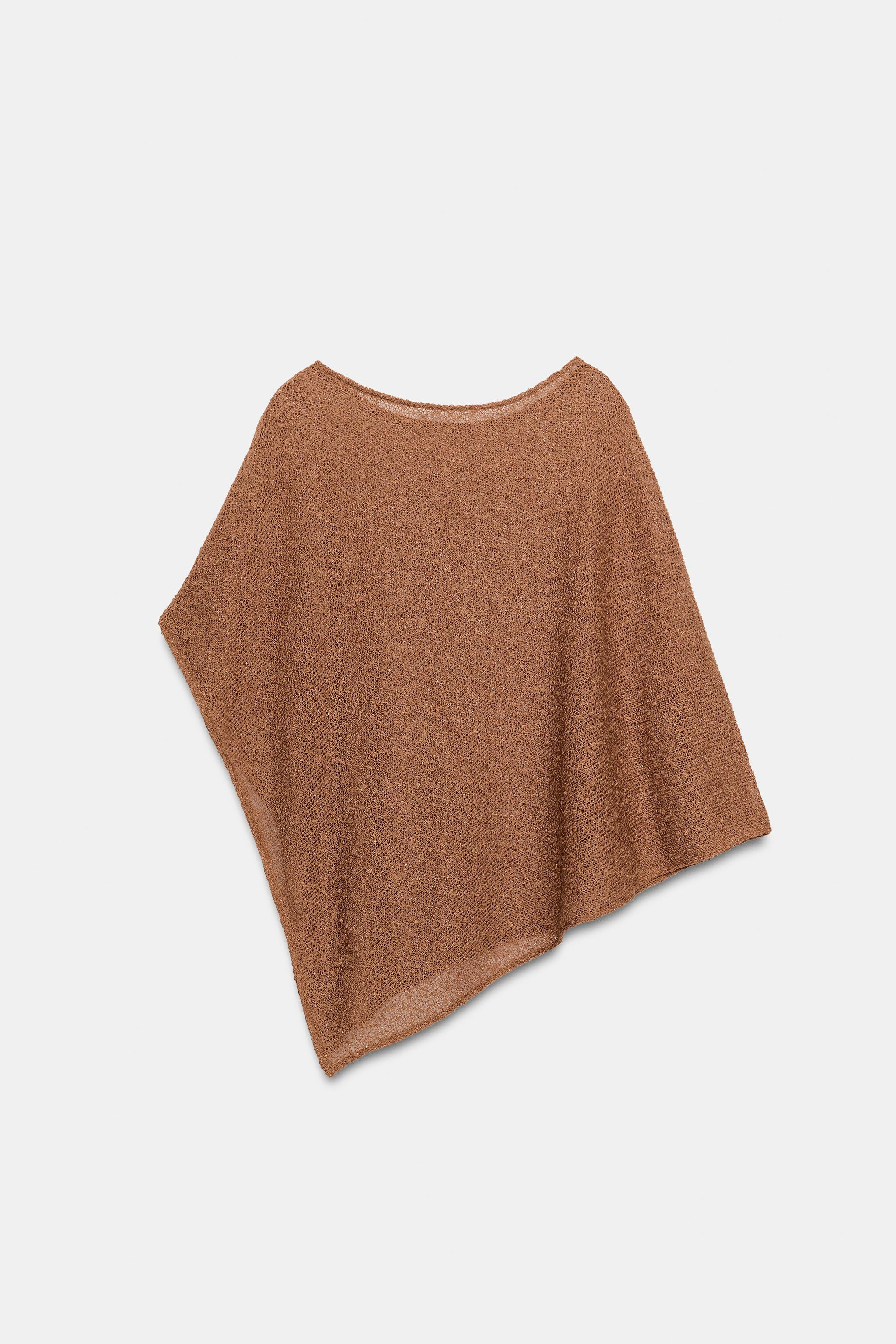 ASYMMETRIC METALLIC THREAD CAPE | Zara UK