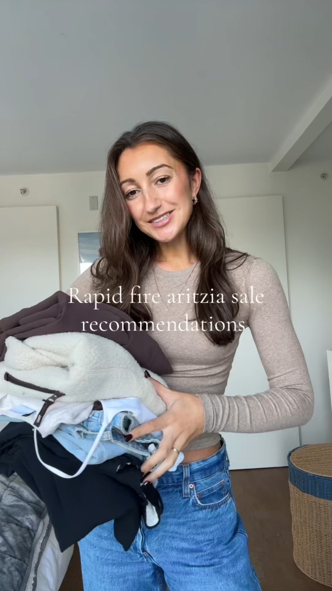 Basic tops XS
Cardigan and fleece XS
jeans 25, 24 curve 
Lodge pants S
Turtleneck & Off shoulder M
Silk top XXS
