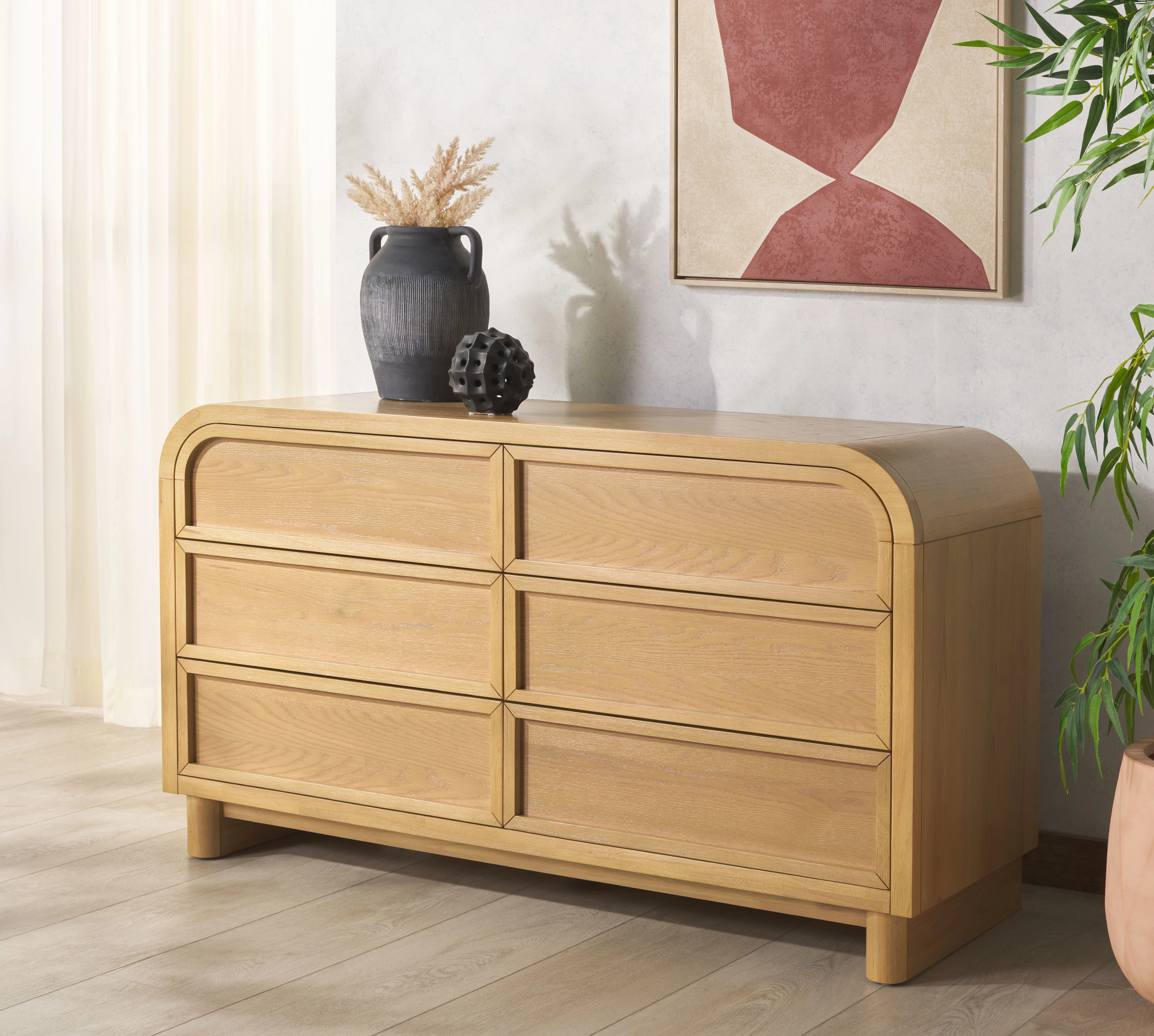 Tosheba 6 Drawer Wood Dresser | Wayfair North America