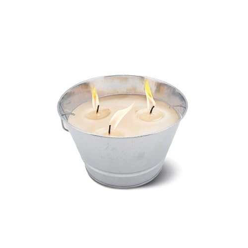 TIKI Citronella Candle 28-Ounce – Triple Wick Metal Bucket with Lid (Silver) – Long-Lasting Outdoor Candle for Patio, Deck, Garden, Backyard & Camping | Amazon (US)