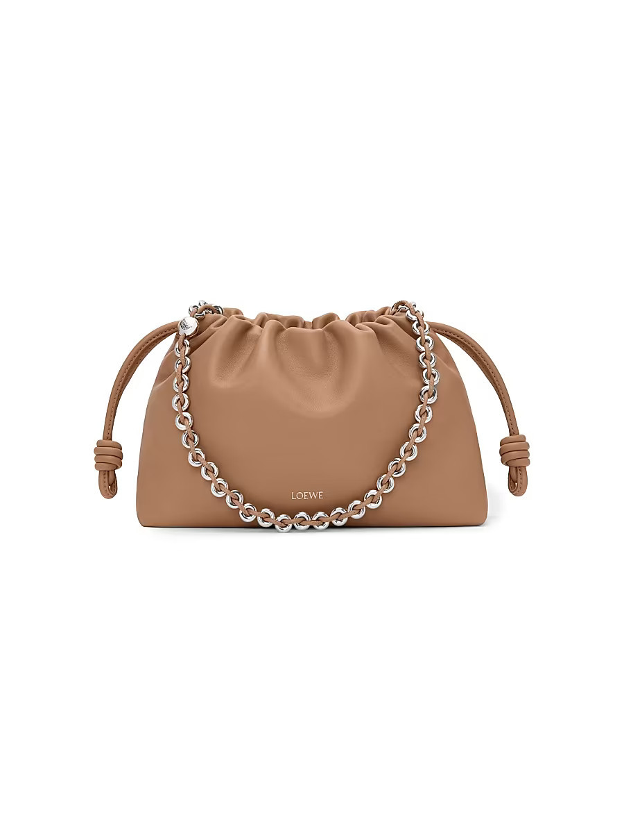 Women's Medium Flamenco Chain Leather Purse - Mocha | Saks Fifth Avenue