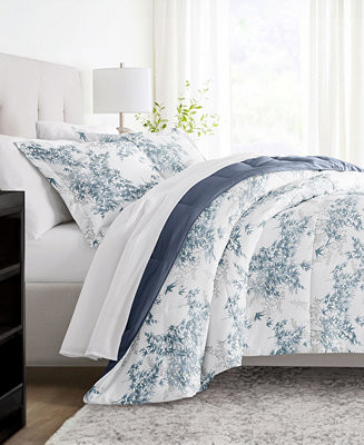 ienjoy Home Bamboo Leaves Blue Pattern Comforter Sets - Macy's | Macy's