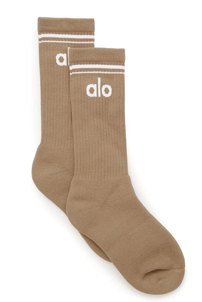 Unisex Throwback Sock - Gravel/White | Alo Yoga