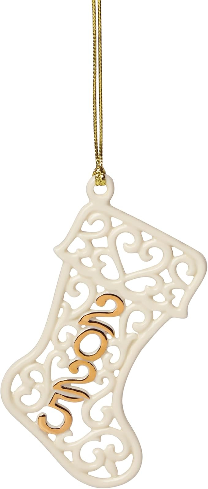 Lenox Ornament, 2025 A Year to Remember Stocking Ornament, Porcelain with Gold Accents and Gold C... | Amazon (US)