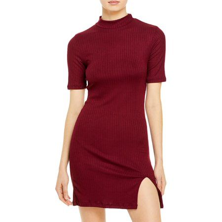 Aqua Womens Fitted Mini Bodycon Dress Red XS | Walmart (US)