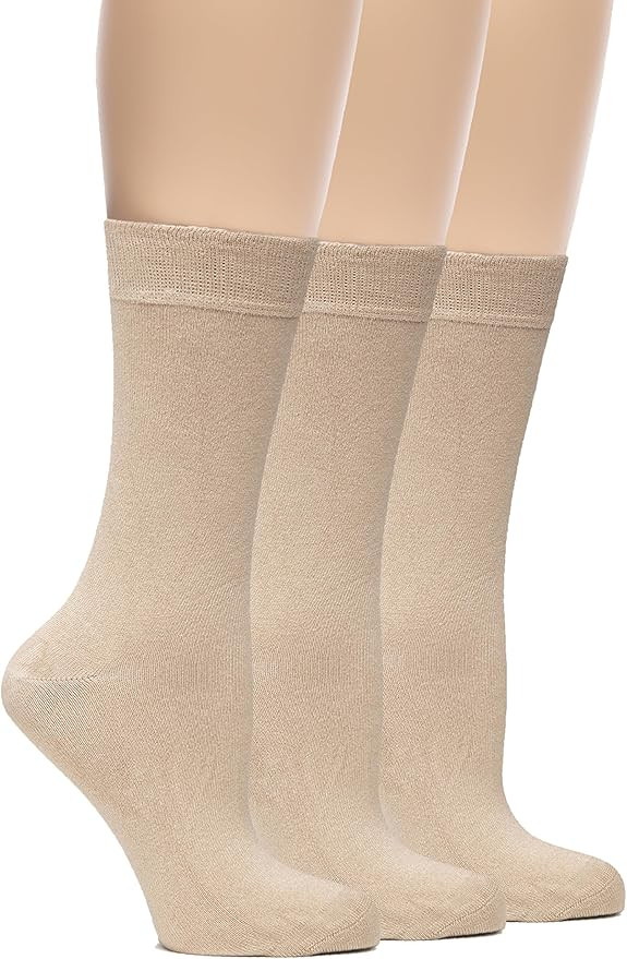 Hugh Ugoli Womens Bamboo Dress Socks, Thin Soft Crew Socks for Business, Trouser, Casual, Non-Bin... | Amazon (US)