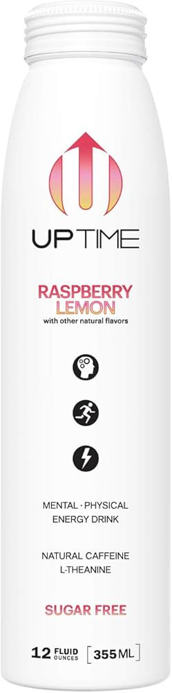 UPTIME – Raspberry Lemon – Zero Sugar (12 Pack) Premium Energy Drink, 12oz bottles, Natural C... | Amazon (US)