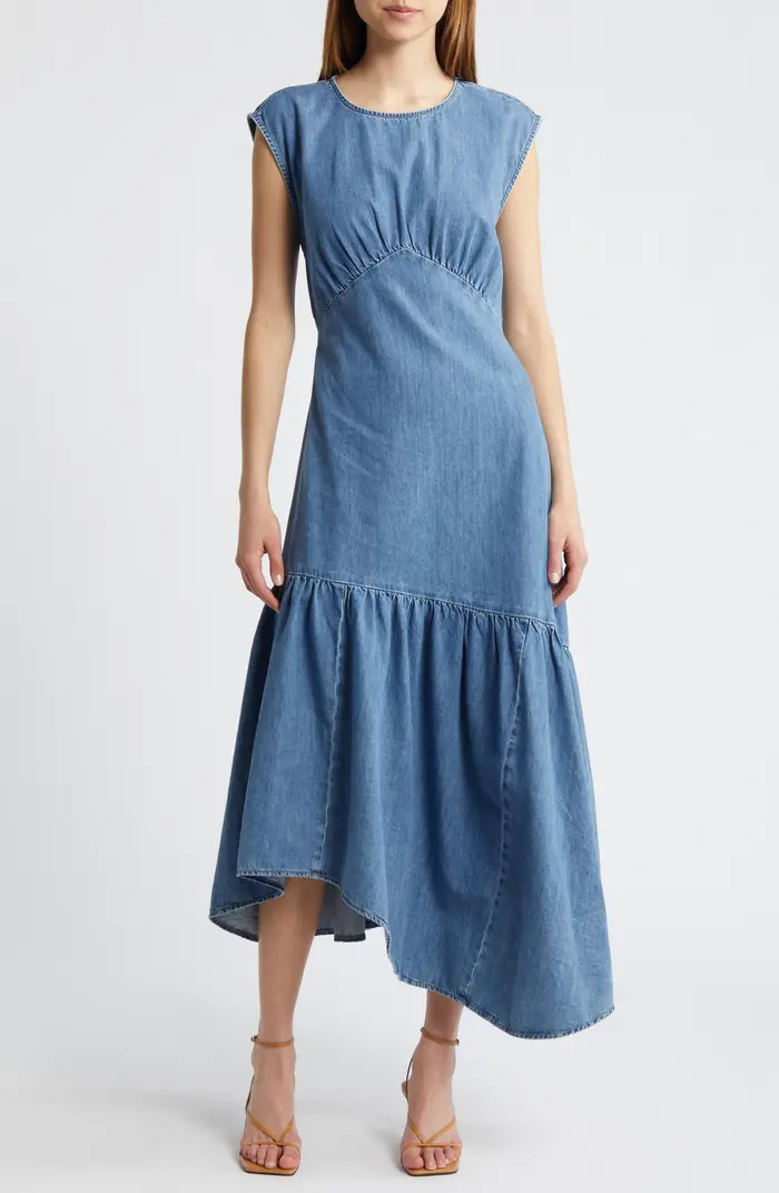Asymmetric Hem Chambray Dress | Nordstrom
