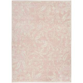 Whimsicle Pink 5 ft. x 7 ft. Floral Contemporary Area Rug | The Home Depot