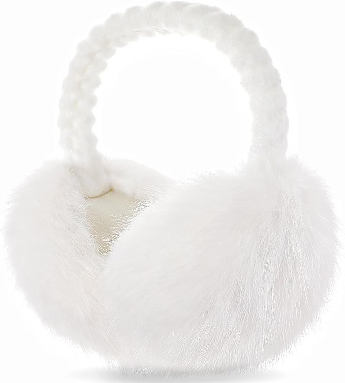 Ear Muffs Winter Women, Faux Fur Earmuffs Foldable Ear Warmer Girls Soft Ear Covers Ear Warmers H... | Amazon (US)