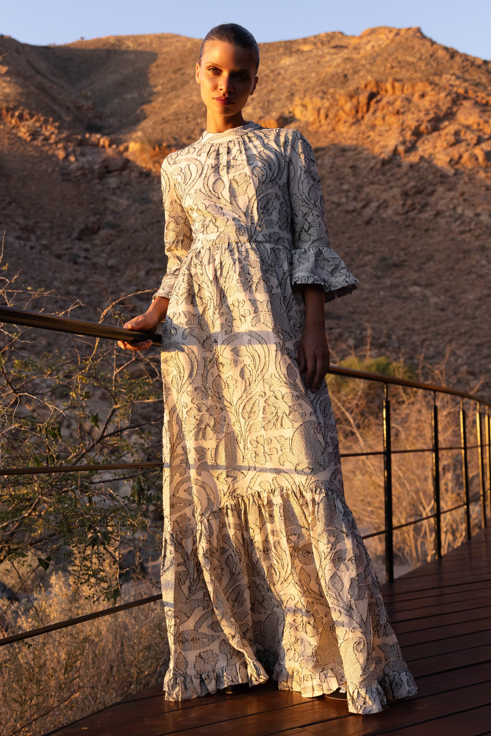 High Neck Bell Maxi- Herod Cream | Oliphant Design
