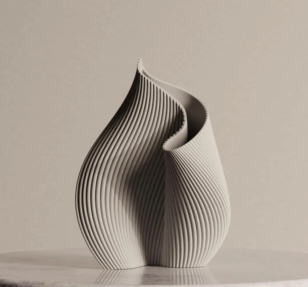 Modern Fluted Spiral Vase | Minimalist Home Decor | Elegant Table Centerpiece | Nordic Aesthetic ... | Etsy (US)