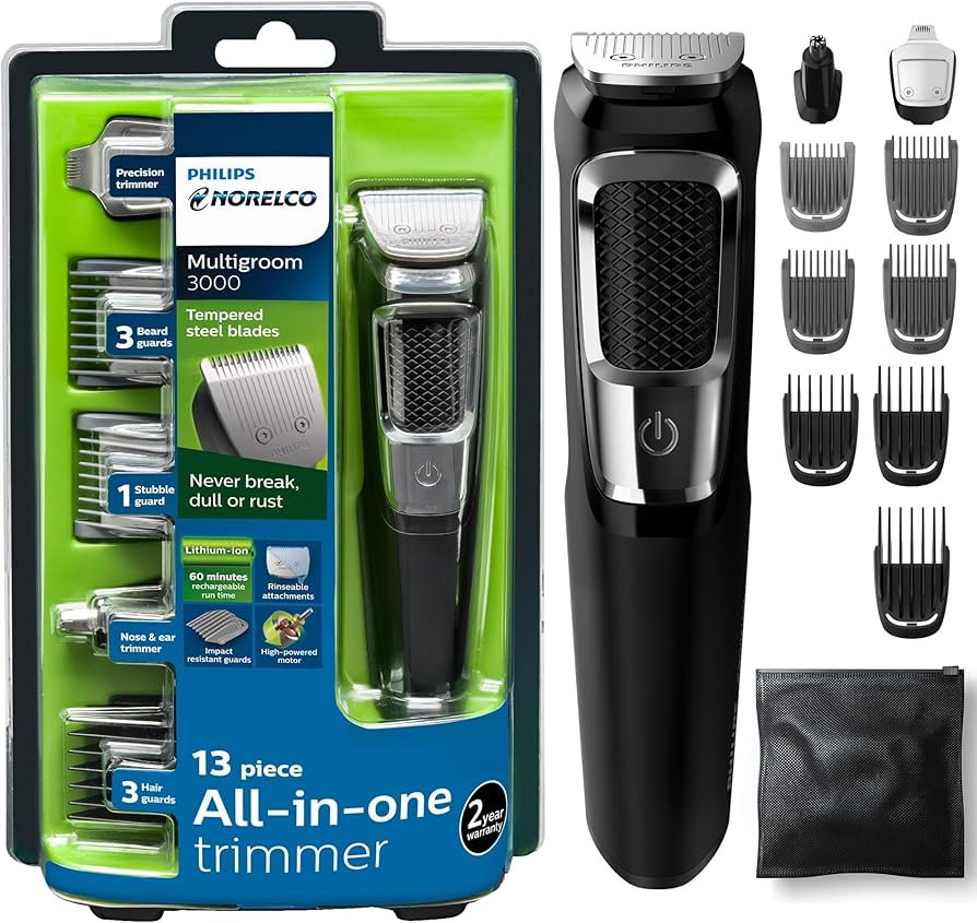 Philips Norelco Multigroomer All-in-One Trimmer Series 3000, 13 Piece Mens Grooming Kit, for Bear... | Amazon (US)