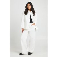boohoo Women's The High Waist Straight Leg Jean in White | Size: 14/30L | Boohoo.com (UK & IE)