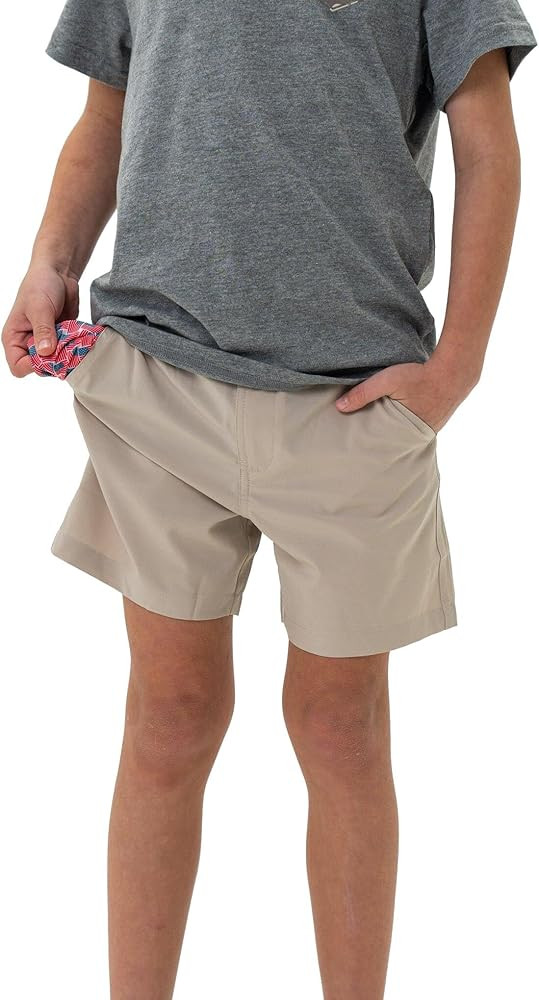 BURLEBO Youth Everyday Shorts – Lightweight Stretch Shorts with Pockets and Adjustable Waistban... | Amazon (US)