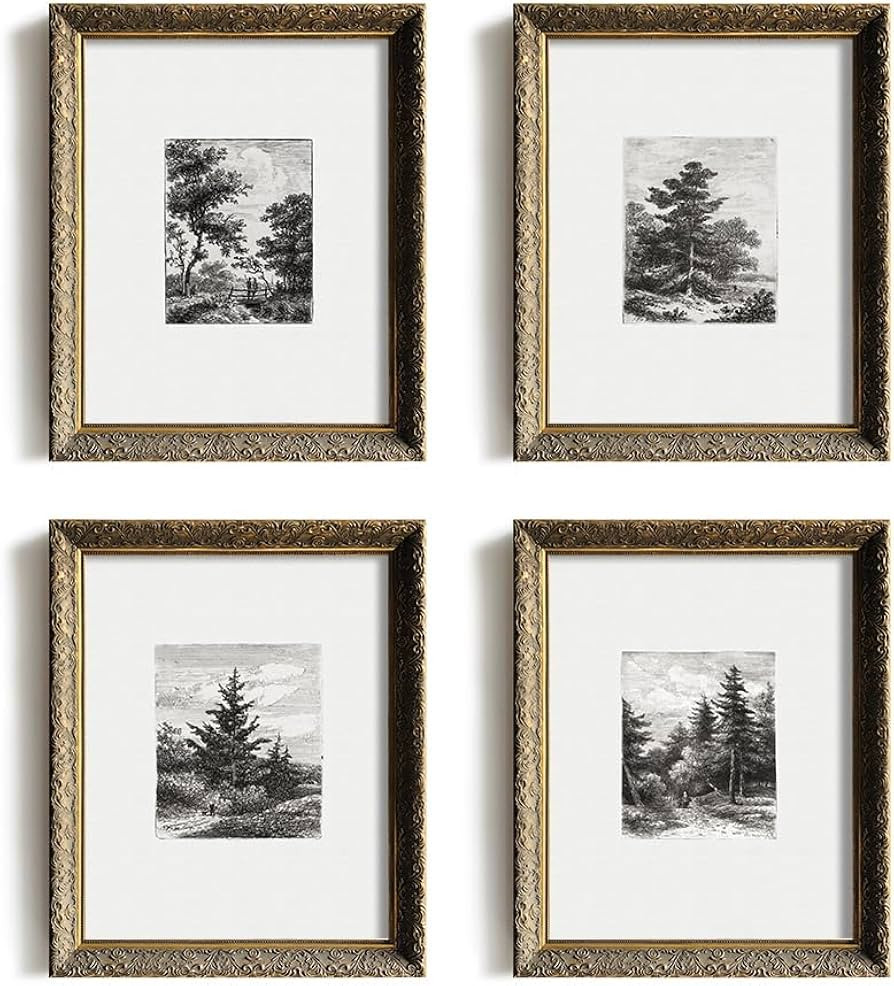 Vintage Farmhouse Wall Art Decor - 11x14 - Tree Sketch Neutral Wall Art for Boho French Country K... | Amazon (US)