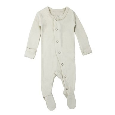 Organic Snap Footie in Stone | L'ovedbaby